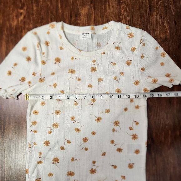 Cotton:On Shrunken Tee in white floral Women's Size Small - Picture 5 of 8